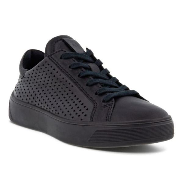 ECCO SHOES -STREET TRAY W LACED SHOES-BLACK