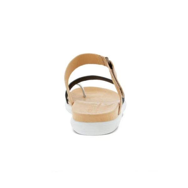 ECCO SHOES -SIMPIL SANDAL FLAT WOMEN'S TOE-LOOP SANDAL-SHADOW WHITE/BLACK/POWDER