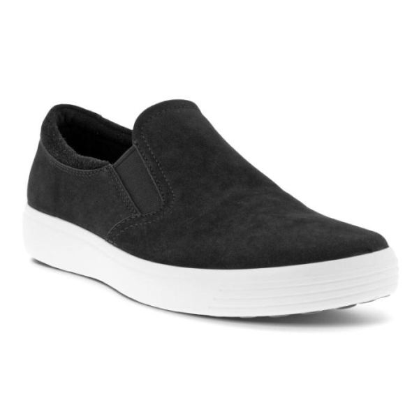 ECCO SHOES -SOFT 7 MEN'S SLIP ON 2.0-BLACK/BLACK