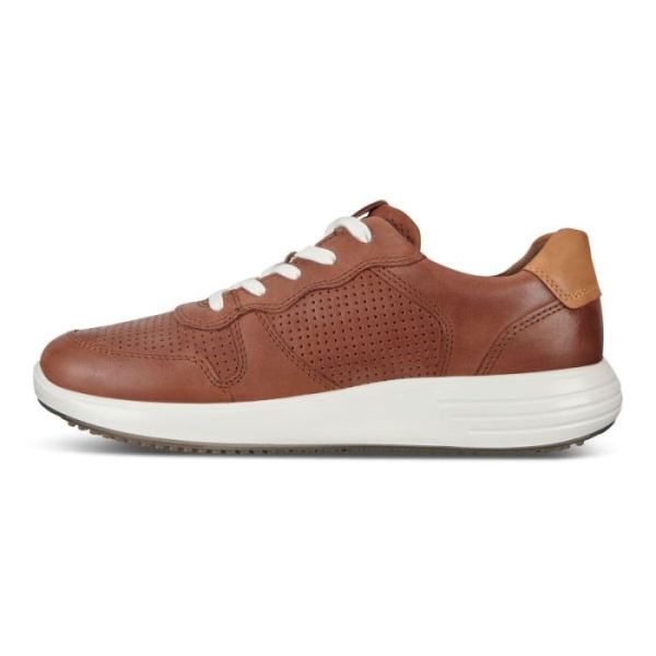 ECCO SHOES -SOFT 7 RUNNER MEN'S LACE-UP SNEAKERS-MAHOGANY/LION