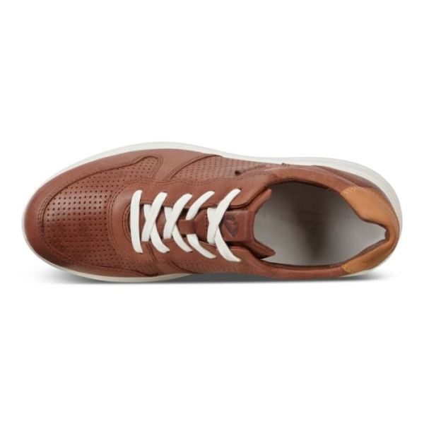 ECCO SHOES -SOFT 7 RUNNER MEN'S LACE-UP SNEAKERS-MAHOGANY/LION