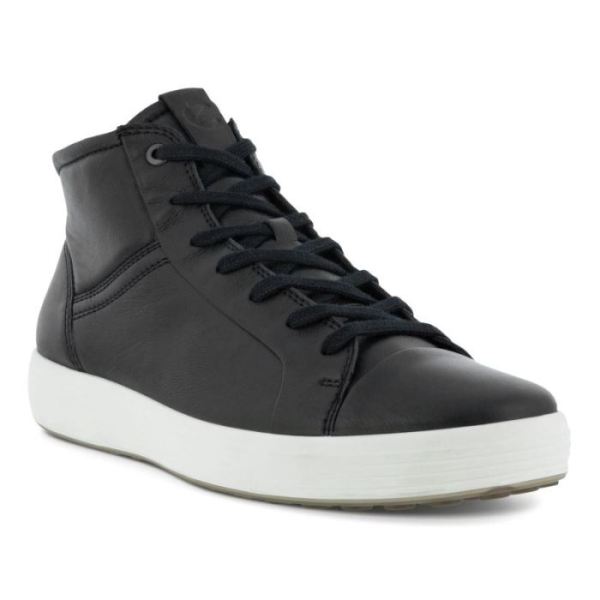 ECCO SHOES -SOFT 7 MEN'S CITY HI-TOP-BLACK