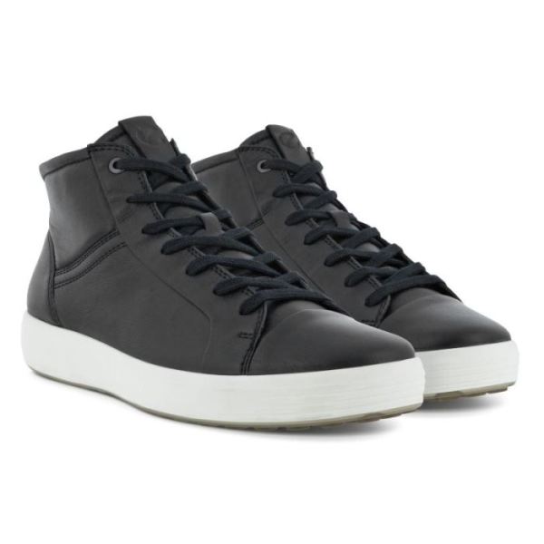 ECCO SHOES -SOFT 7 MEN'S CITY HI-TOP-BLACK