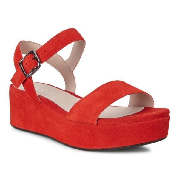 ECCO SHOES -ELEVATE PLATEAU FLAT WOMEN'S SANDAL-FIRE