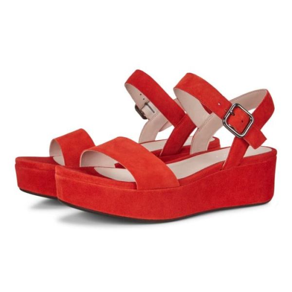 ECCO SHOES -ELEVATE PLATEAU FLAT WOMEN'S SANDAL-FIRE