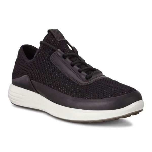 ECCO SHOES -SOFT 7 RUNNER MEN'S MESH SNEAKERS-BLACK/BLACK