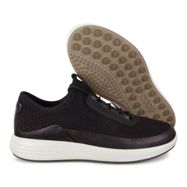 ECCO SHOES -SOFT 7 RUNNER MEN'S MESH SNEAKERS-BLACK/BLACK