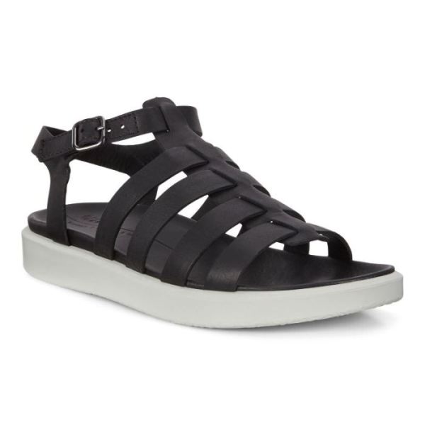 ECCO SHOES -FLOWT LX WOMEN'S FLAT SANDALS-BLACK