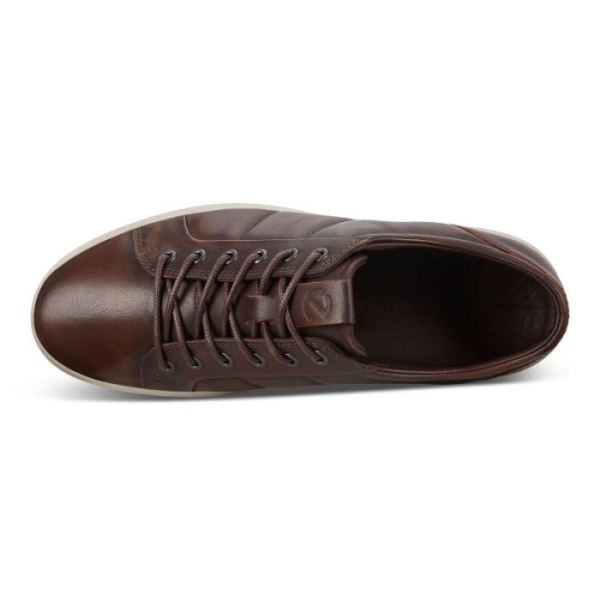 ECCO SHOES -SOFT 7 MEN'S PADDED LEATHER SNEAKERS-COGNAC/JAY