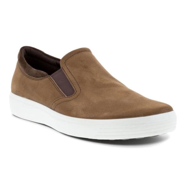 ECCO SHOES -SOFT 7 MEN'S SLIP ON 2.0-COCOA BROWN/COFFEE