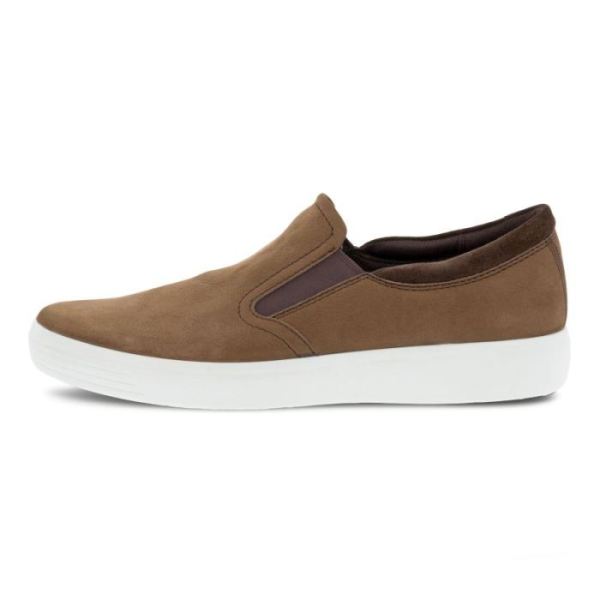 ECCO SHOES -SOFT 7 MEN'S SLIP ON 2.0-COCOA BROWN/COFFEE