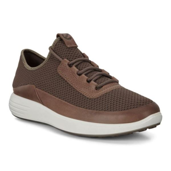 ECCO SHOES -SOFT 7 RUNNER MEN'S MESH SNEAKERS-DARK CLAY/DARK CLAY