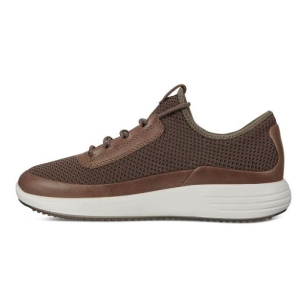 ECCO SHOES -SOFT 7 RUNNER MEN'S MESH SNEAKERS-DARK CLAY/DARK CLAY