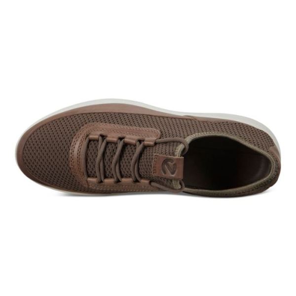 ECCO SHOES -SOFT 7 RUNNER MEN'S MESH SNEAKERS-DARK CLAY/DARK CLAY