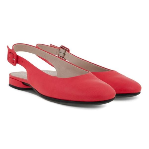 ECCO SHOES -ANINE WOMEN'S SLING-BACK FLATS-HIBISCUS