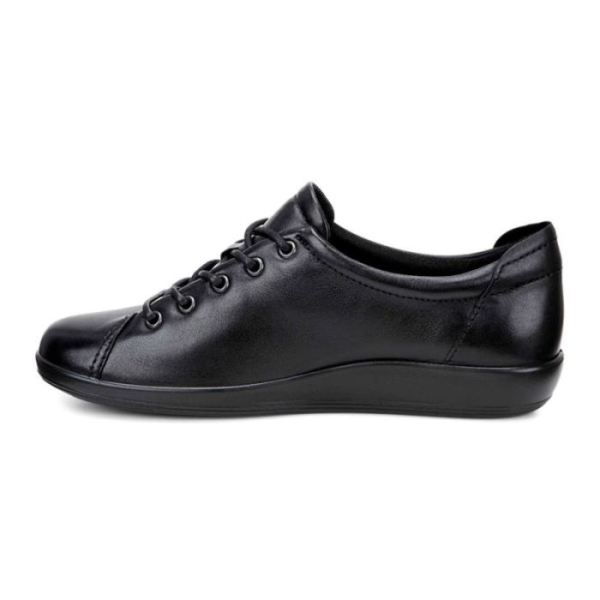 ECCO SHOES -SOFT 2.0 WOMEN'S TIE-BLACK WITH BLACK SOLE