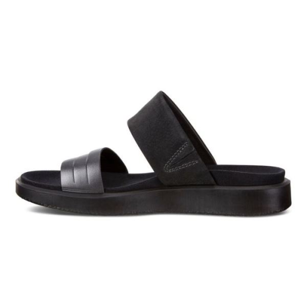 ECCO SHOES -FLOWT W FLAT SANDAL-BLACK DARK SHADOW METALLIC/BLACK