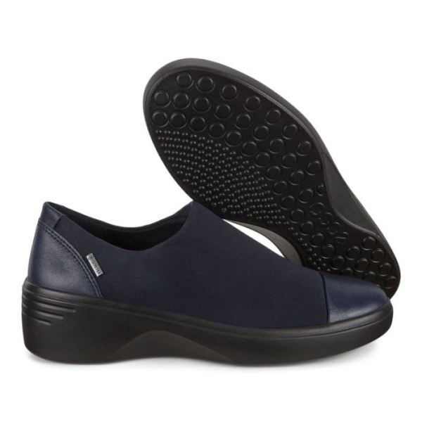 ECCO SHOES -SOFT 7 WOMEN'S WEDGE GTX SLIP ON-NIGHT SKY/NIGHT SKY