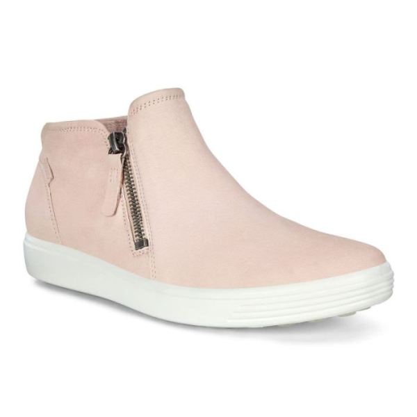 ECCO SHOES -SOFT 7 WOMEN'S ANKLE BOOT SNEAKER-ROSE DUST