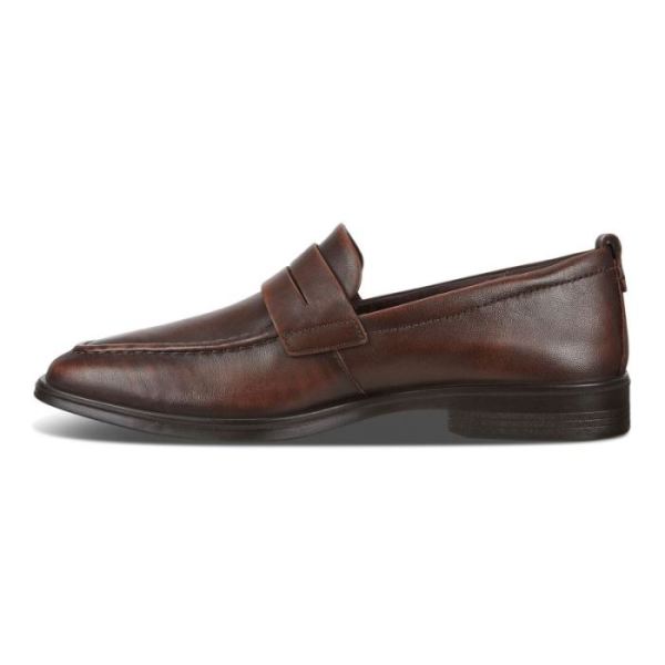 ECCO SHOES -MELBOURNE MEN'S PENNY LOAFERS-COGNAC