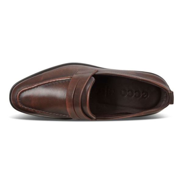 ECCO SHOES -MELBOURNE MEN'S PENNY LOAFERS-COGNAC