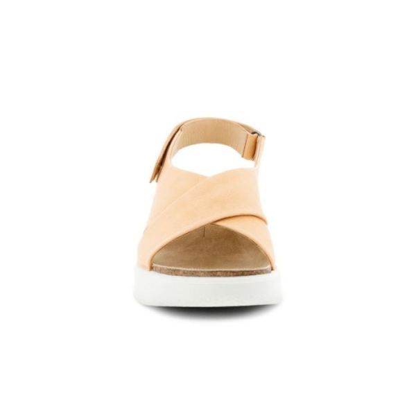 ECCO SHOES -FLOWT WEDGE CORK WOMEN'S SANDAL-NATURAL NUDE M1