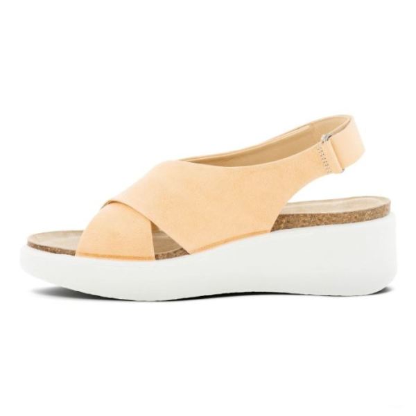 ECCO SHOES -FLOWT WEDGE CORK WOMEN'S SANDAL-NATURAL NUDE M1