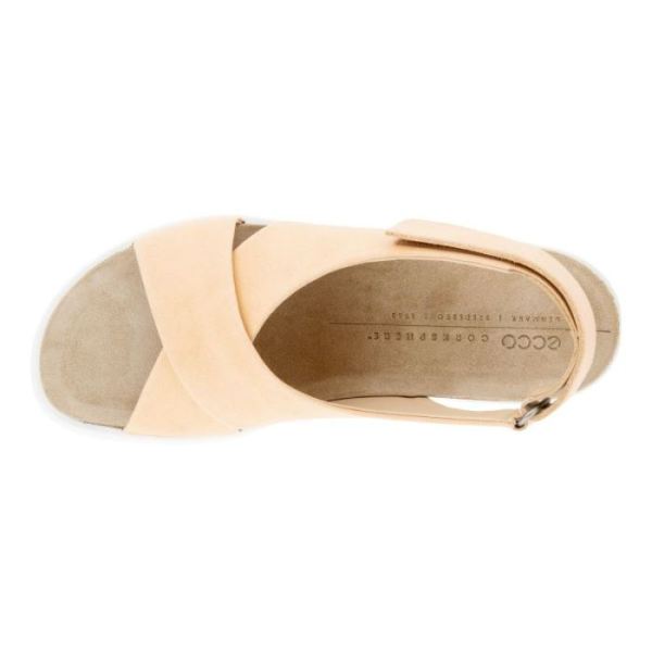 ECCO SHOES -FLOWT WEDGE CORK WOMEN'S SANDAL-NATURAL NUDE M1