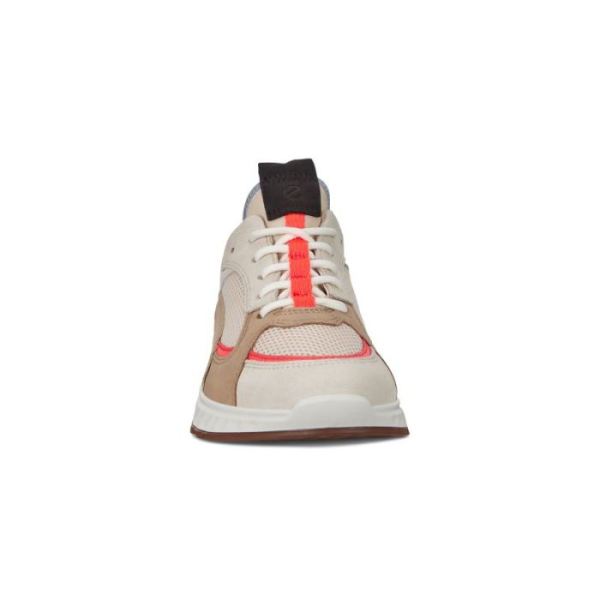 ECCO SHOES -ST.1 WOMEN'S SNEAKER-VANILLA/CORAL NEON/VANILLA/BEIGE