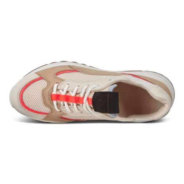 ECCO SHOES -ST.1 WOMEN'S SNEAKER-VANILLA/CORAL NEON/VANILLA/BEIGE