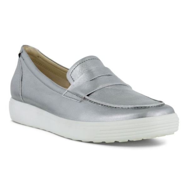 ECCO SHOES -SOFT 7 WOMEN'S LOAFER-ALUSILVER
