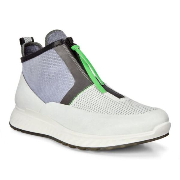 ECCO SHOES -ST.1 MEN'S ANKLE SNEAKERS-WHITE/TRANSPARENT