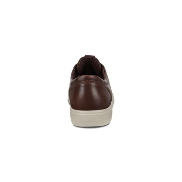 ECCO SHOES -SOFT 7 MEN'S PADDED LEATHER SNEAKERS-COGNAC/JAY