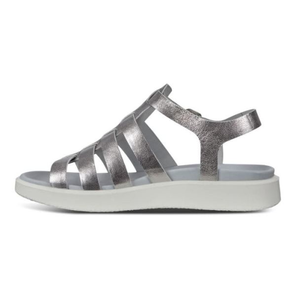 ECCO SHOES -FLOWT LX WOMEN'S FLAT SANDALS-ALUSILVER