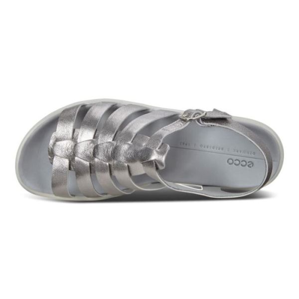 ECCO SHOES -FLOWT LX WOMEN'S FLAT SANDALS-ALUSILVER