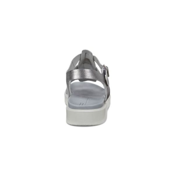 ECCO SHOES -FLOWT LX WOMEN'S FLAT SANDALS-ALUSILVER