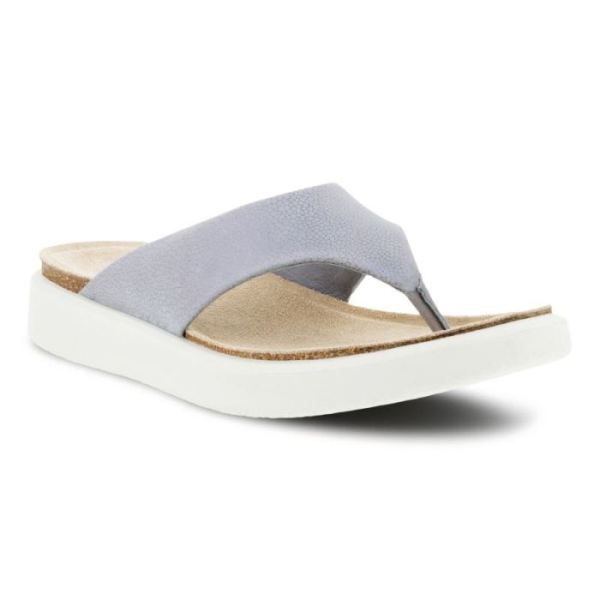 ECCO SHOES -CORKSPHERE WOMEN'S THONG SANDAL-SILVER GREY