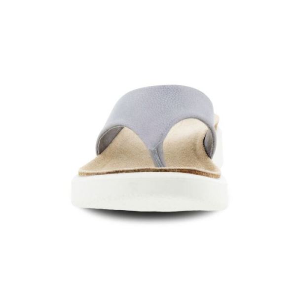 ECCO SHOES -CORKSPHERE WOMEN'S THONG SANDAL-SILVER GREY