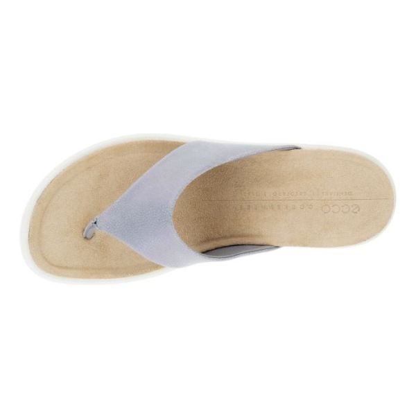 ECCO SHOES -CORKSPHERE WOMEN'S THONG SANDAL-SILVER GREY