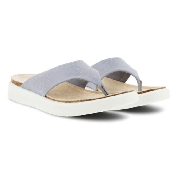 ECCO SHOES -CORKSPHERE WOMEN'S THONG SANDAL-SILVER GREY