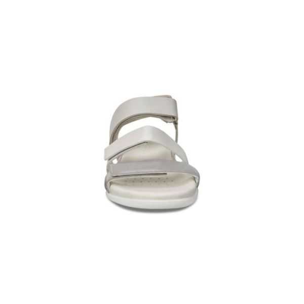 ECCO SHOES -FLASH FLAT SANDAL-WILD DOVE/WHITE SHADOW/WHITE