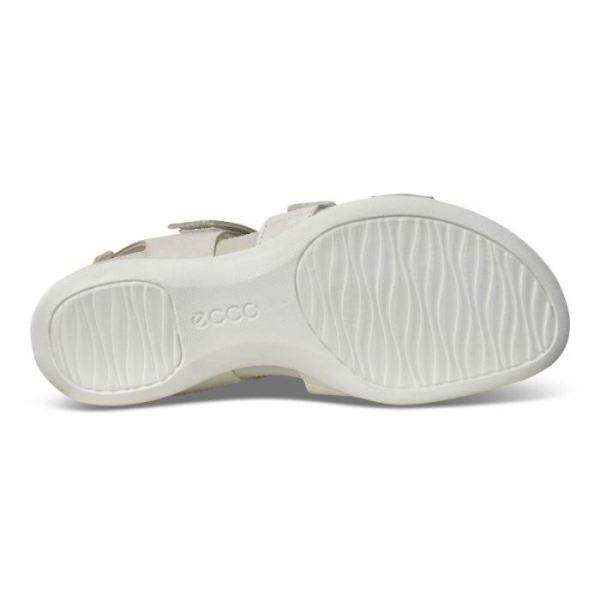 ECCO SHOES -FLASH FLAT SANDAL-WILD DOVE/WHITE SHADOW/WHITE