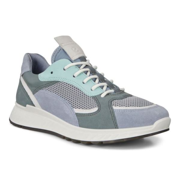 ECCO SHOES -ST.1 WOMEN'S SNEAKER-DUSTY BLUE/WHITE/CONCRETE/LAKE