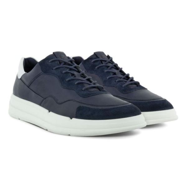 ECCO SHOES -SOFT X MEN'S SHOE-NAVY/NIGHT SKY/WHITE