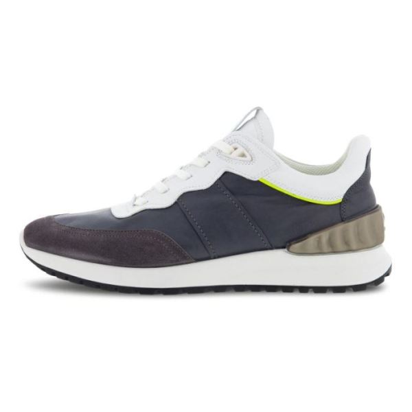 ECCO SHOES -ASTIR MEN'S RETRO TRAINER-GRAVITY/MAGNET/BRIGHT WHITE/LIME OUNCH