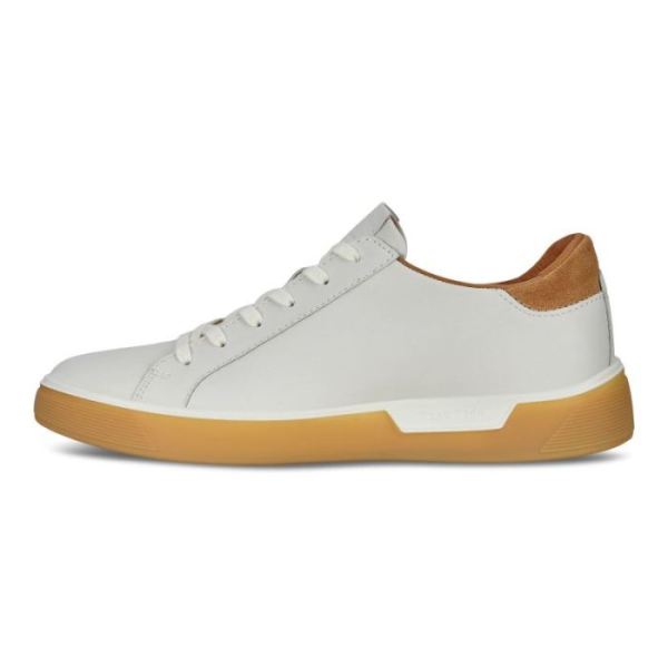 ECCO SHOES -STREET TRAY MEN'S CLASSIC SNEAKER-WHITE/CASHMERE