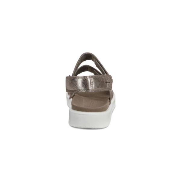 ECCO SHOES -FLOWT WOMEN'S FLAT SANDAL-WARM GREY METALLIC