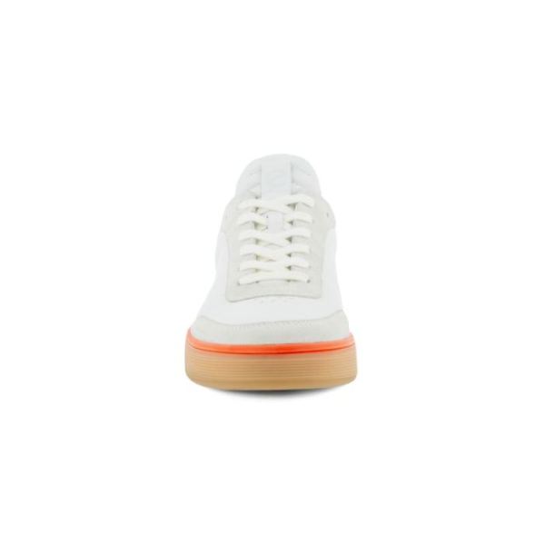 ECCO SHOES -STREET TRAY M LACED SHOES-SHADOW WHITE/WHITE/FIRE