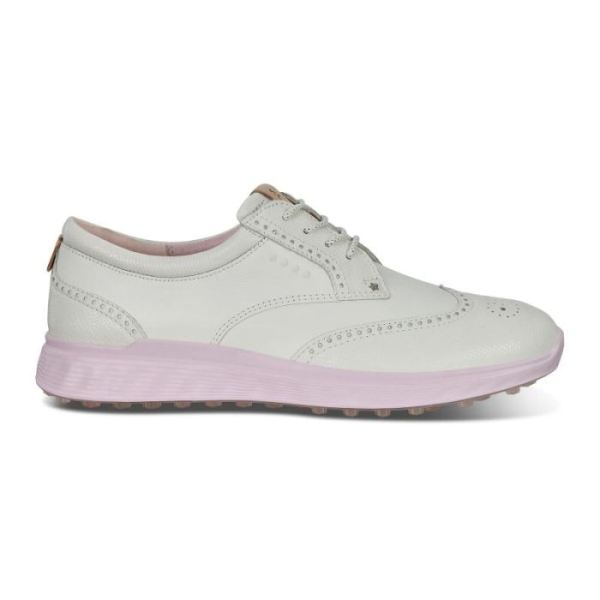 ECCO SHOES -WOMEN'S SPIKELESS GOLF S-CLASSIC SHOES-WHITE