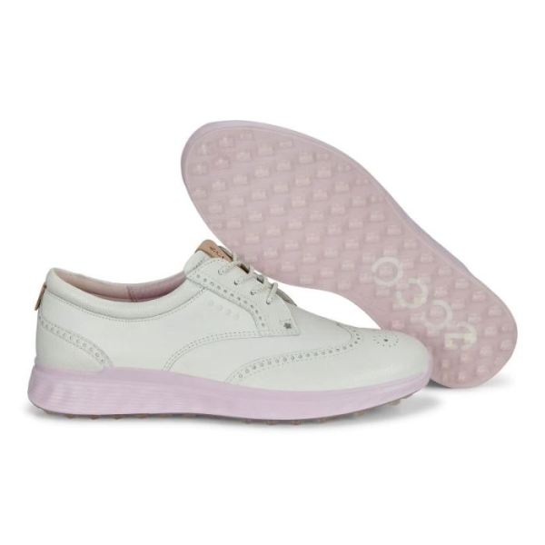 ECCO SHOES -WOMEN'S SPIKELESS GOLF S-CLASSIC SHOES-WHITE